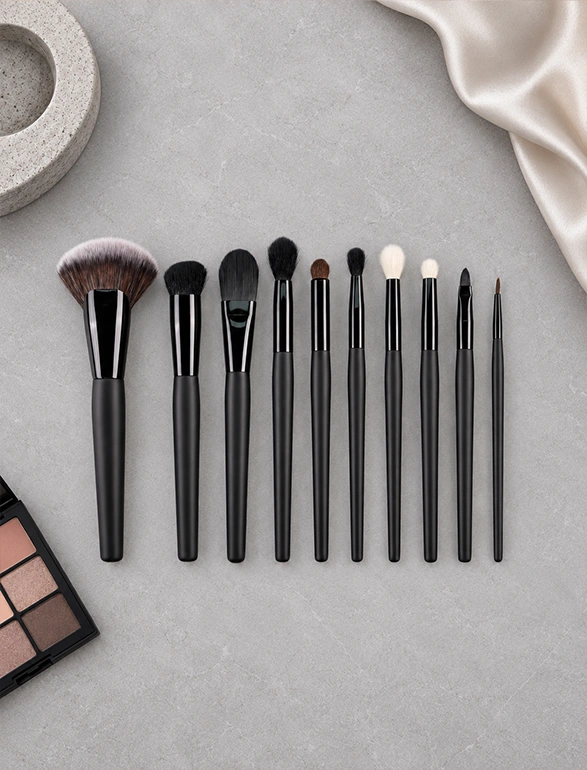 Dual Finish Black & Gradient Bristle 10 Piece Professional Full Face