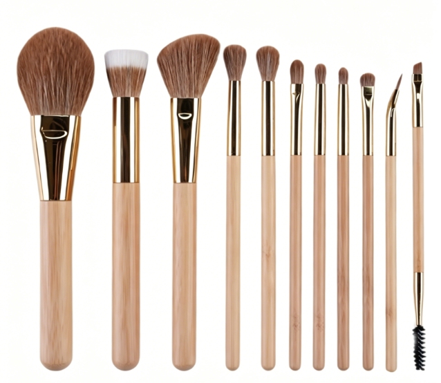 Eco-friendly, FSC wood, synthetic bristles for professional beauty